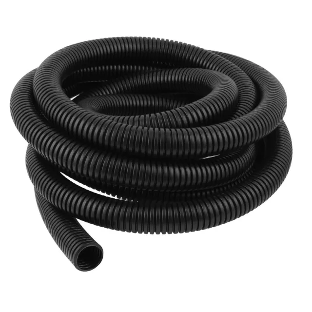 4.7 M 24.5 x 28.5 mm PE Flexible Corrugated Conduit Tube for Garden,Office Black