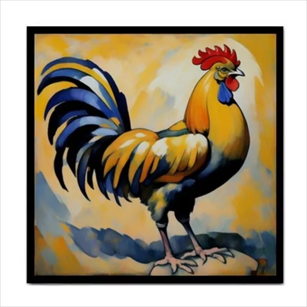 Rooster Ceramic Tile Decorative Backsplash Wall Art Nouveau