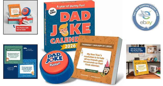 2026 Dad Joke Gift Set | Includes: (1) Desktop Calendar & (1) Dad Joke – That Is So Dad