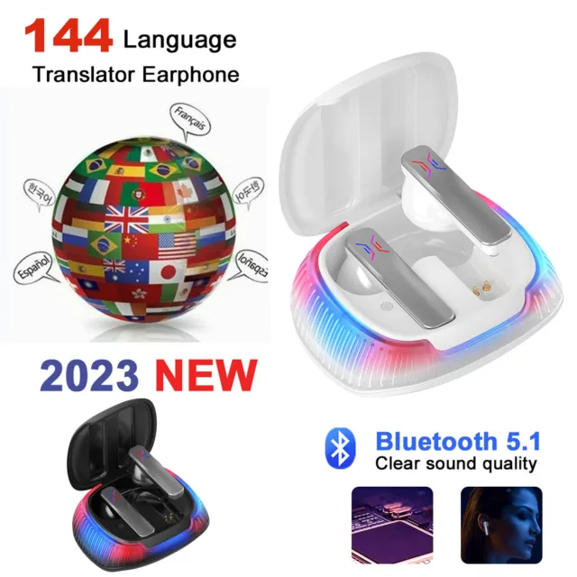 144 Language Translator Earbuds Instant Voice Translator Wireless Device