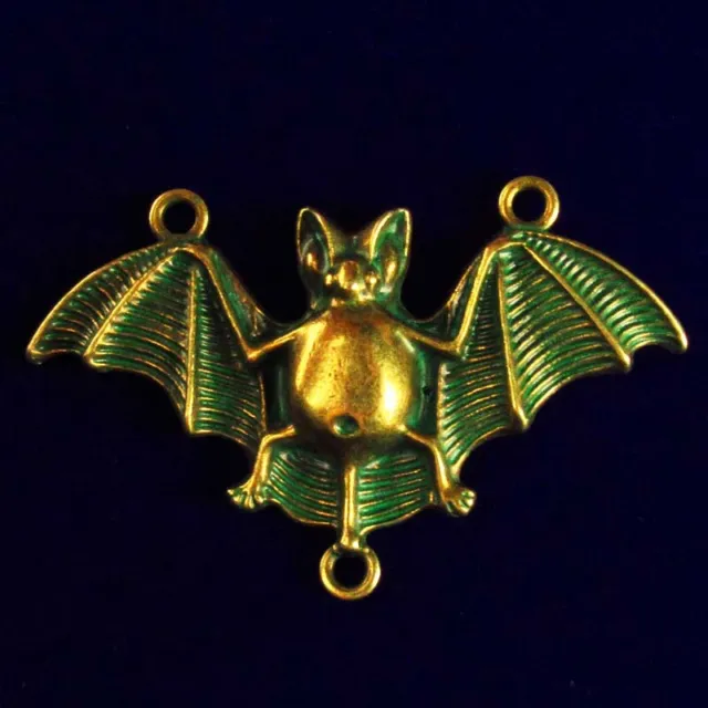 12pcs 47x29x5mm Carved Brass Bronze Bat Pendant Bead