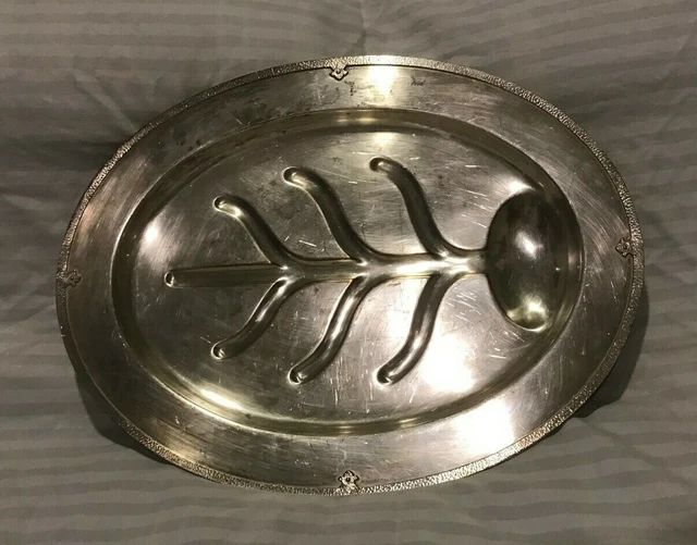 MILCOX SILVER PLATE Co. Serving Tray Meat Platter Vintage Silverplate