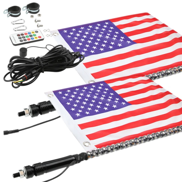 thumbnail image 2 of KEMIMOTO 5FT LED Whip Light For UTV ATV - RGB Multicolor Remote, IP67, For Can-Am Maverick X3 2 of 4