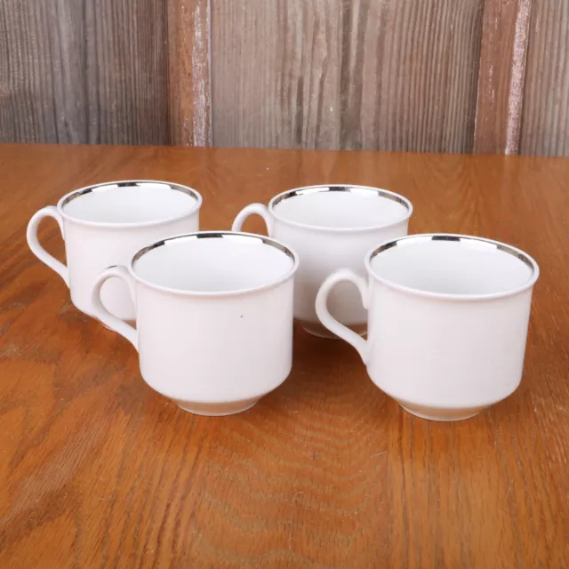 4 White Tea Cups Made In England