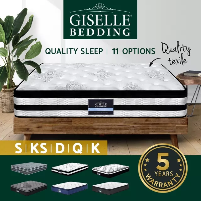 Giselle Bedding Mattress Queen Double King Single Memory Foam Firm Pocket Spring