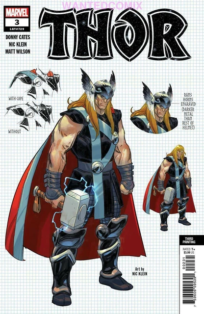 Thor #3 3Rd Ptg Klein Variant Cover Donny Cates Third Print Marvel Comic Book 1