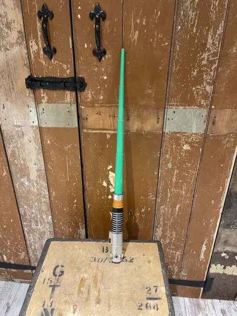 Star Wars Luke Skywalker Green Lightsaber Retractable Hasbro 2015 Toy Cosplay
