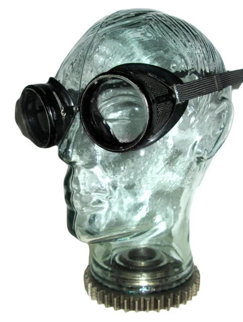 Antique Willson Black Welding Safety Glasses Goggles Vtg Old Mad Max Steampunk W