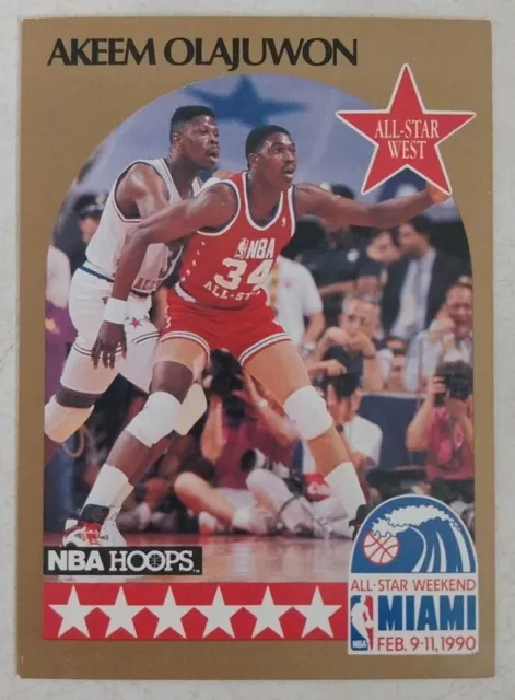 Carte NBA Hakeem (Akeem on Card) Olajuwon NBA Hoops 1990-91 All-Star Game #23