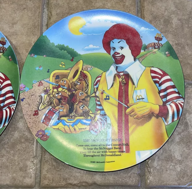 McDonalds Vintage 1989 THE McNUGGET BAND Dining Plate Set 2 *READ* 3