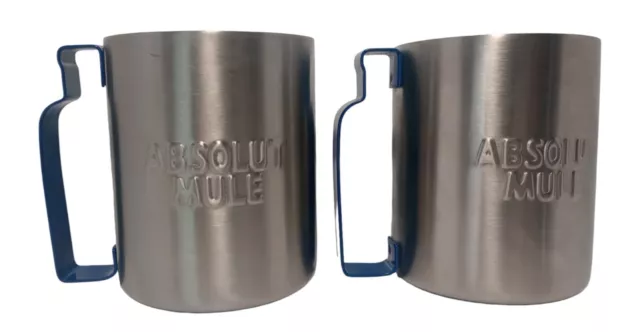 Absolut Moscow Mule Stainless Steel Coffee Vodka Drink Mugs Set Of 2 Barware