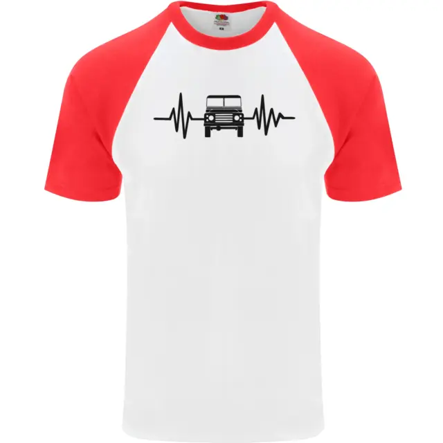 T-shirt da baseball da uomo 4x4 Heart Beat Pulse Off Roading 4