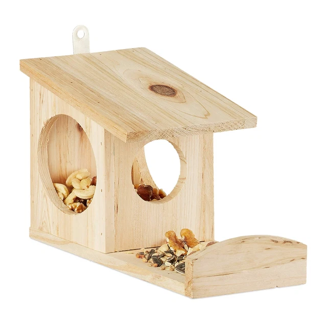 Mangeoire Pour Oiseaux En Bois Suspendue – Idéale Balcon Et Jardin, Attire Mésanges, Rouges-gorges, Facile à Remplir