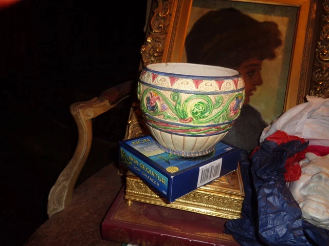 Julius Dressler (JBD) BIELA, BOHEMIA/CZECH -Majolica jardinere-Art Nouveau-Rare