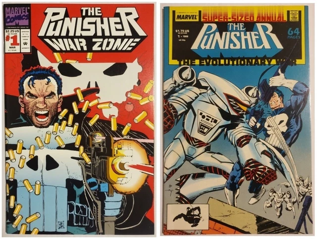 The Punisher War Zone #1 & Super-Sized Annual #1 The Evelutionary War Comic Lot!