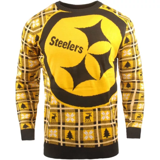 NFL UGLY Sweater Pittsburgh Steelers Pullover Christmas Big Logo Football