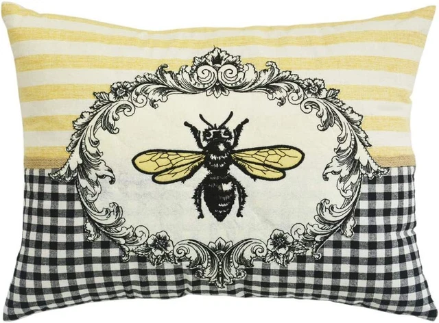 Comfy Hour Spring Is Here Collection Spring Bee Flower Accent and Throw Pillow