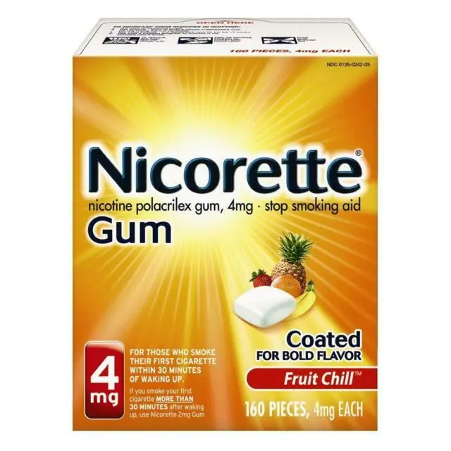 Nicorette Nicotine Gum 4mg Fruit Chill 160 Pieces EXP 2025