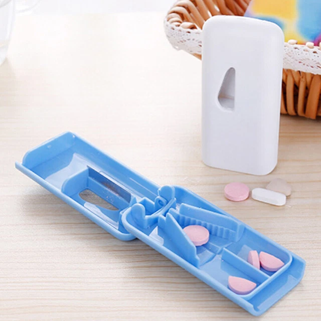 TABLET PILL CUTTER Splitter Medicine Box Storage Case Crusher Grinder