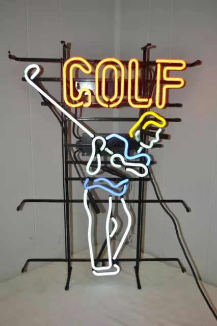 Neon Golfer Four Colors Man Cave Sign