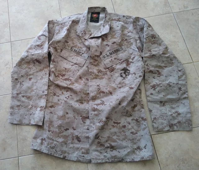 USMC MARPAT DESERT TAN Combat SHIRT Blouse top MCCUU Small Long NEW ISSUED