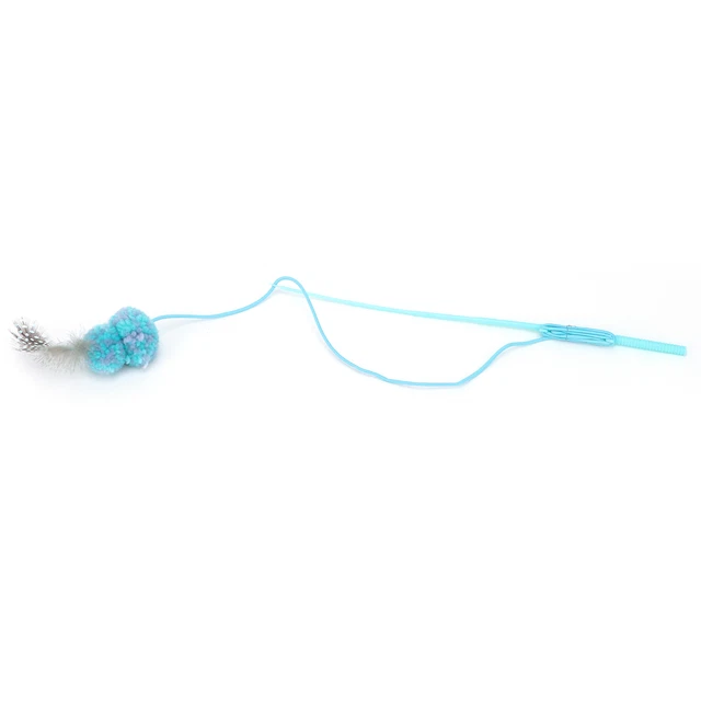 (Bleu) Jouet De Plume De Chat De Chat Drôle De Plumes Naturelles Avec 3