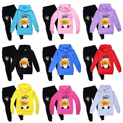 Jeffy Puppet Hoodies Kids Spring Autumn Hoodies+Trousers Sets Casual Tracksuits
