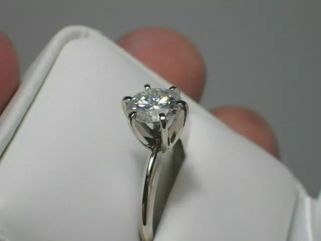 14K White Gold 1.5Ct Round Lab-Created Diamond Women's Solitaire Engagement Ring 2