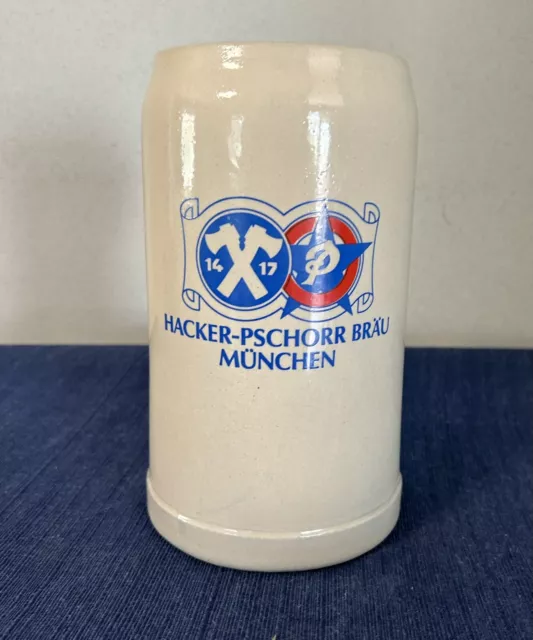 Hacker-Pschorr Munchen Beer Stein/Mug Vintage Germany 1L
