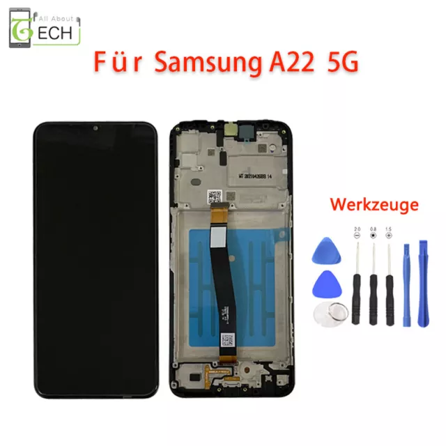 Für Samsung Galaxy A22 5G LCD Display A226B mit Rahmen Touchscreen Bildschirm