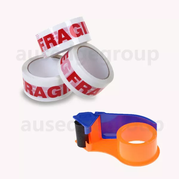 Clear Packing Tape Dispenser 48mm Fragile Heavy Duty Sticky Sealing Tape Cutter