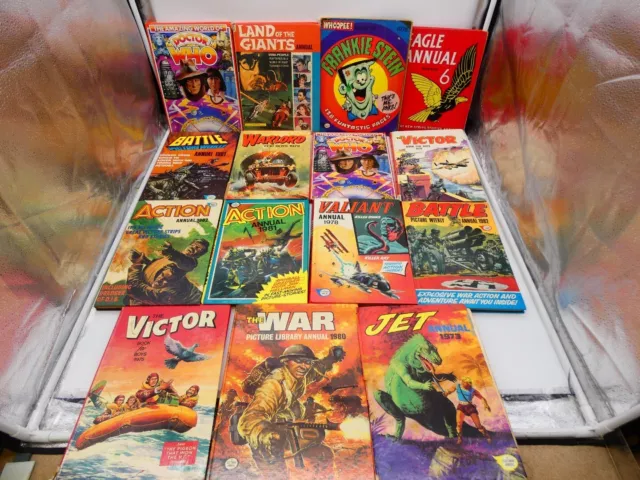 Annuals Vintage Job Lot Bundle Books Hardback Action Battle Victor Valiant etc