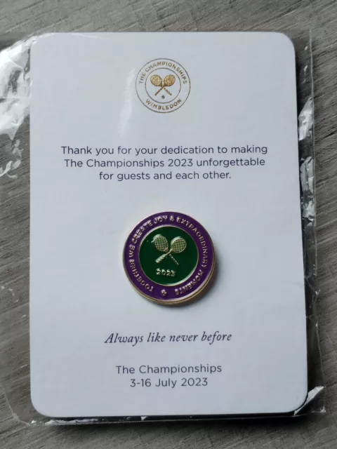 The Championships Wimbledon Staff Issue Limited Edition pin badge For 2023 Rare