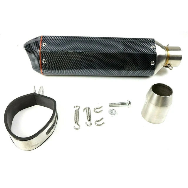 Slip-On Exhaust Muffler Carbon Fiber Look For Honda Kawasaki Suzuki 1112