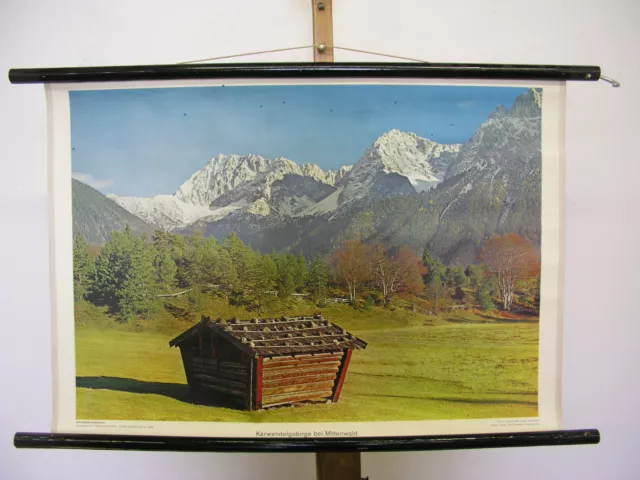 Wandbild schöne alte Karwendelgebirge Mittenwald Deutschland 72x51 vintage~1960