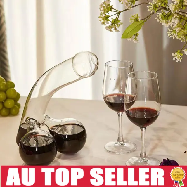 "Handmade Glass Whisky Decanter Funny Shape Wine Container Gift 22x14x14cm"