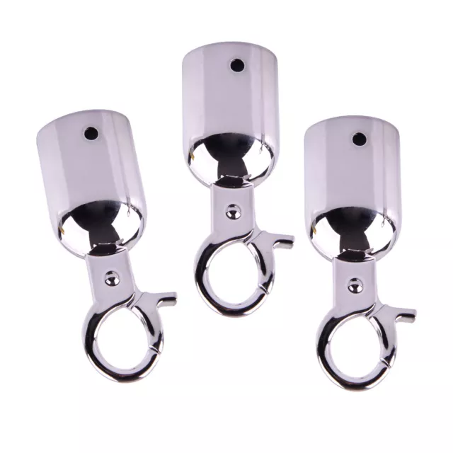 6pcs/set Rope Barrier End Stopper Cord End Caps with Hook 28mm Silver 3