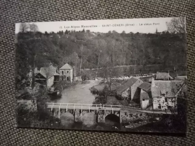 Cpa Saint Ceneri Le Vieux Pont