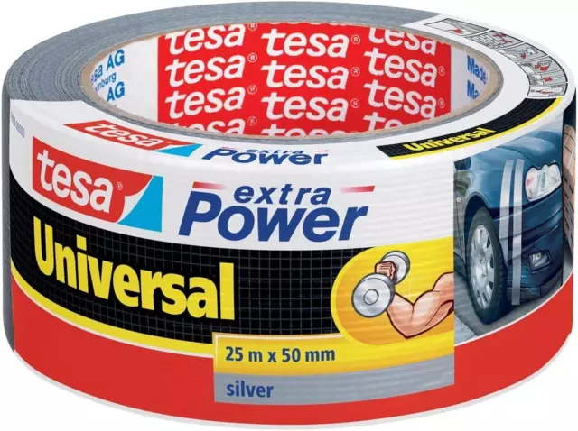 Cinta Adhesiva Tesa Americana 25 Mt X 50 Mm Extra Power Color Plata