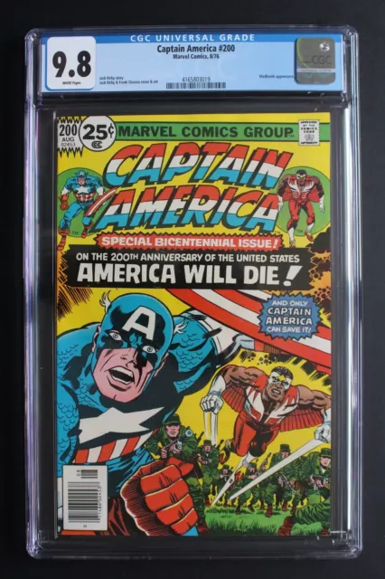 Captain America #200 vs ELITE 1976 Bi-Centennial SHEILD Falcon KIRBY CGC NMM 9.8