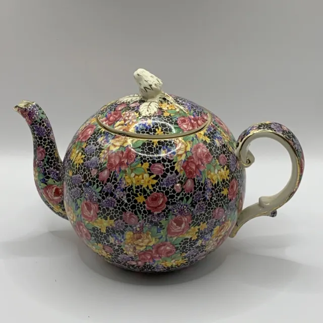 Royal Winton Grimwades Chintz Teapot “Hazel” Wright Tyndale 1880-1930 AS IS 3