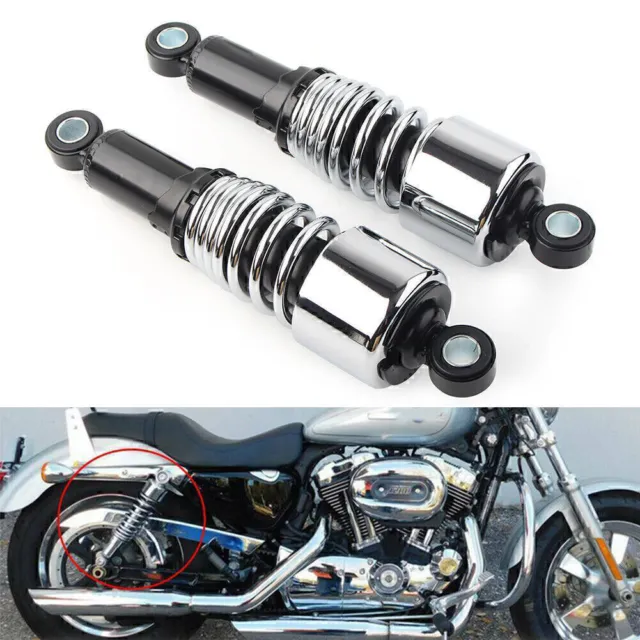 2x Rear 267mm Shock Absorbers Suspension Motorcycle For Harley Touring Road King