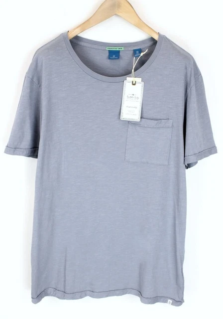 Scotch & Soda Ams Couture 2XL Uomo T-Shirt Cotone Grigio Viola Manica Corta