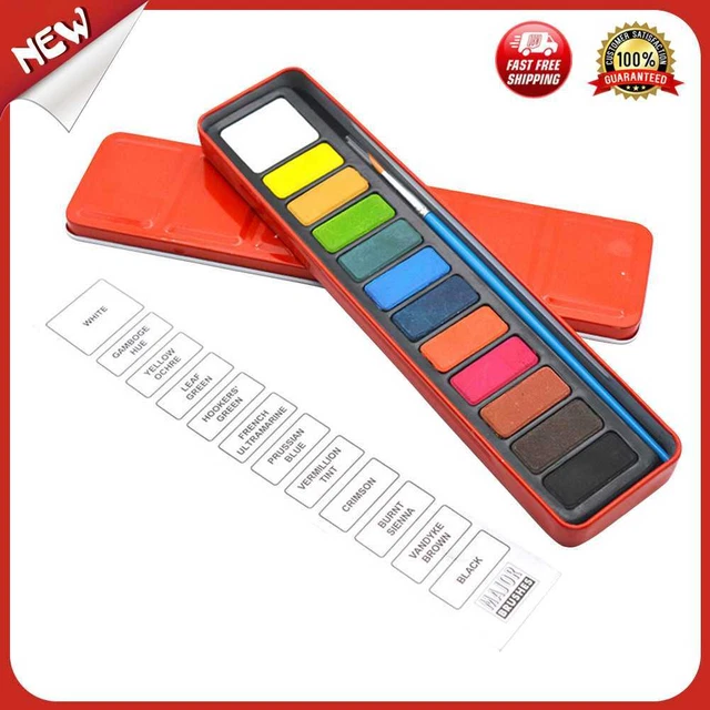 es 12 Colors Solid Watercolor Paint Set Kids Art Drawing Water Color Pigment