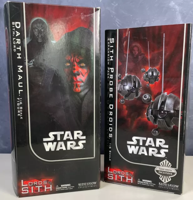 Star Wars Sideshow 1/6 Darth Maul Sith Lord & Probe Droids Complete