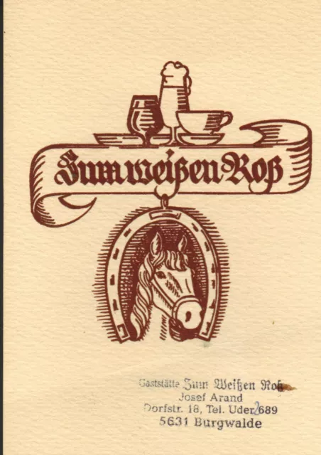 Arand, Gaststätte Zum Weißen Roß, Burgwalde b. Uder, Eichsfeld, Postkarte a. DDR