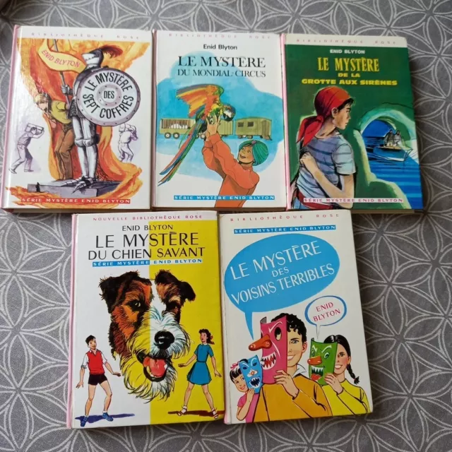 Lot De 5 Série Mystère Enid Blyton Livres Bibliothèque rose années 60 70 Livre