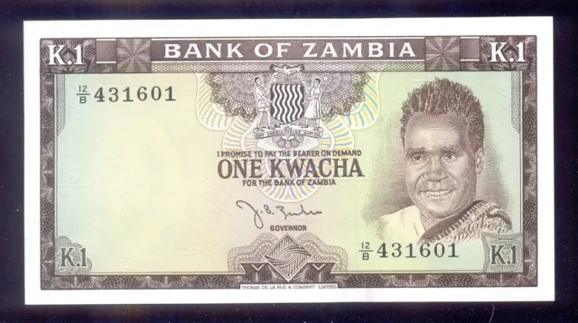 Zambia  1 Kwacha  ND(1969)  P10a  UNC
