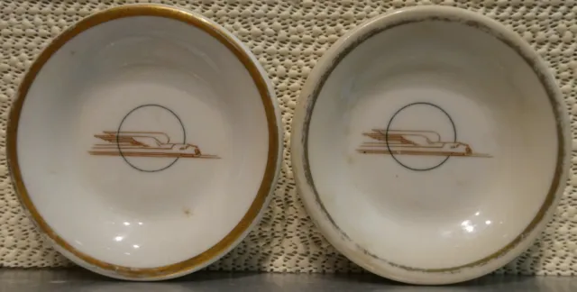 Railroad Dining China Dish Union Pacific 2 Butter Pats Winged Streamliner #2