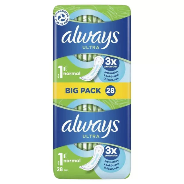 Always Ultra Bindetücher normal (Größe 1) x 28 Pads